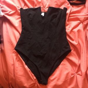 Urban outfitters black strapless bodysuit